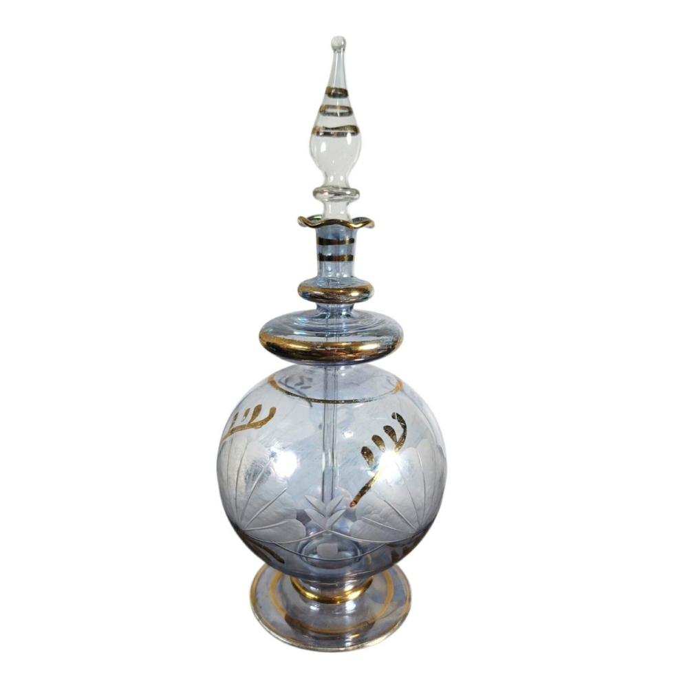 Vintage Egyptian Style Mouth Blown Glass Perfume Bottle